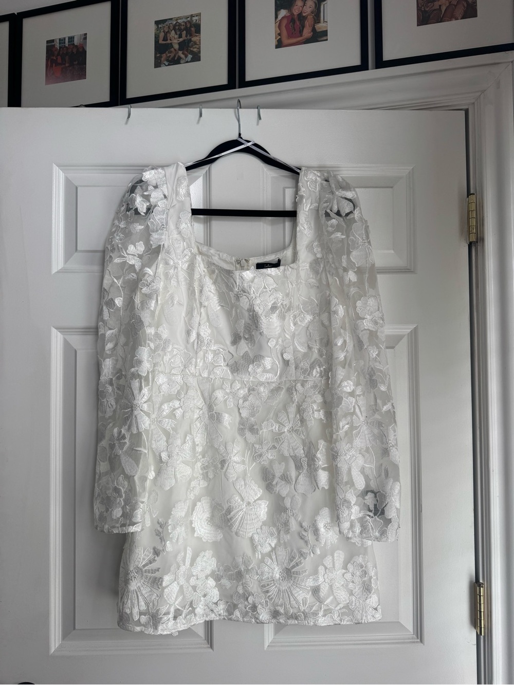Lulu's White Embroidered Floral Lace Mini Dress